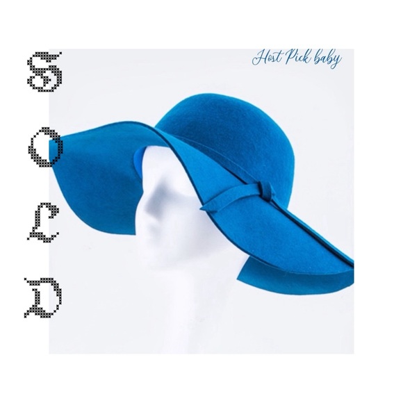 So Vogue llc Accessories - So CHIC✨Blue Wide brim, boho hat. Detail, ribbon …
